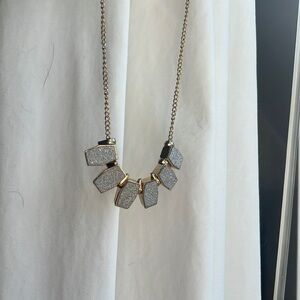 Gold Shimmering Silver Pendant Necklace